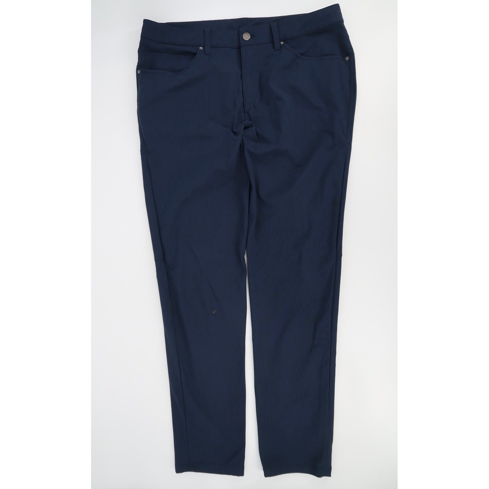 Lululemon ABC Pants Men 34 Navy Blue Slim Classic 5 Pocket Technical Golf